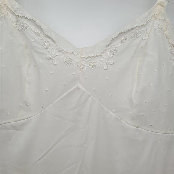 Vintage Satin Lace Slip Dress Adjustable Ribbon Straps Fairycore‎ Layering Piece - Picture 5 of 8